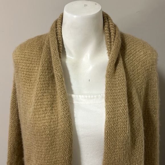 Wooden Ships Paola Buendia Tan Sweater Cardigan Mohair Wool Sz XS/S - Picture 2 of 13